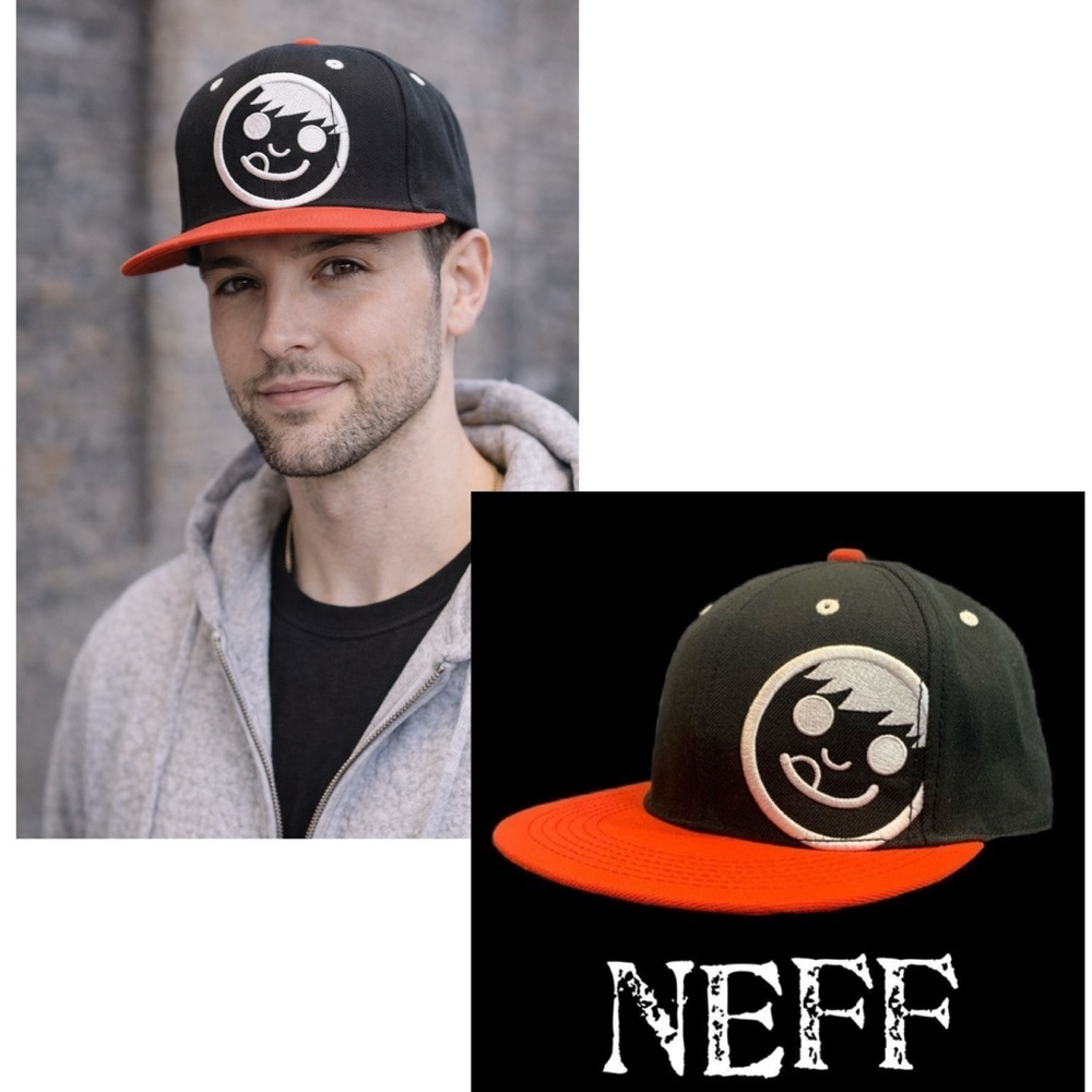 NEFF “smiley face logo”! Black/red Hat